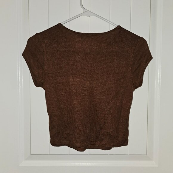 PacSun Basic Tee - Cropped  - Brown - Size Small - Picture 3 of 3